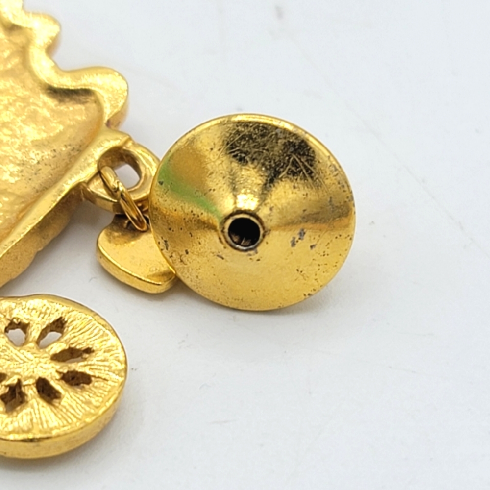 Avon Garden of Love Wheelbarrow Brooch Gold tone Red Enamel Hearts Vintage 90s - Picture 8 of 12